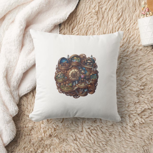 Steampunk Grateful Thankful Blessed Pillow (Blanket)