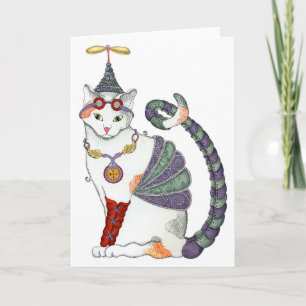 Steampunk Gretel Cat Card