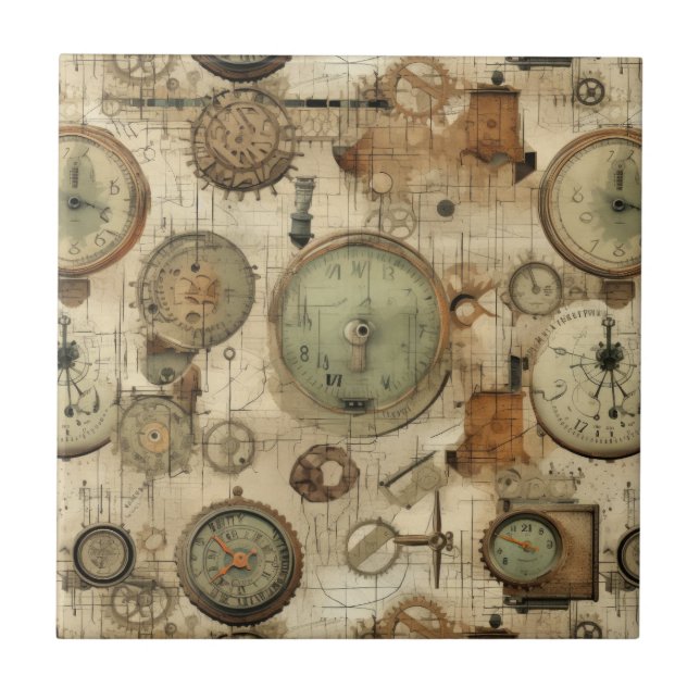 Steampunk Grunge Art Tile (Front)