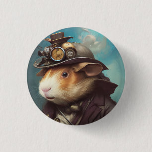 Steampunk Guinea Pig 3 Cm Round Badge