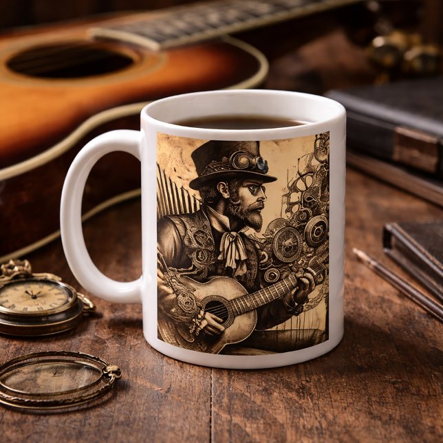 Steampunk Guitar Man Coffee Mug (Creator Uploaded)