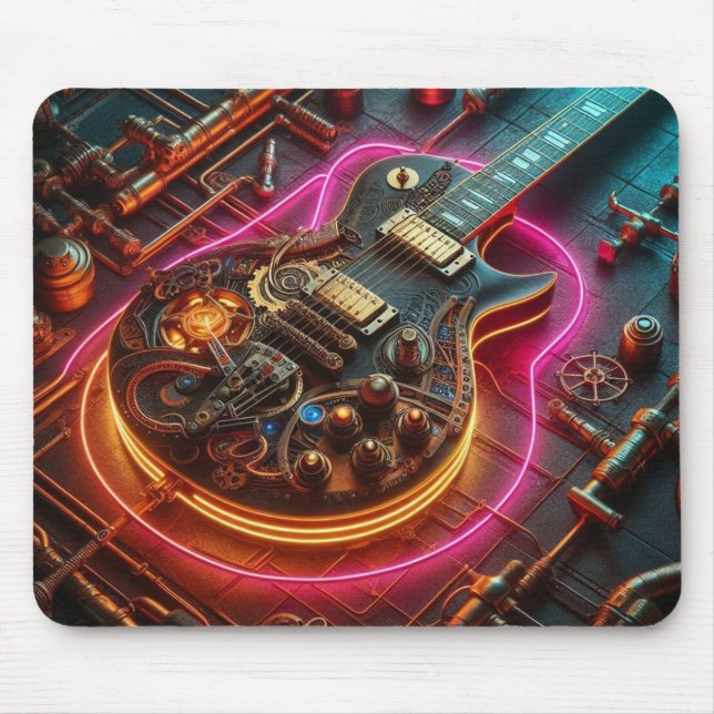 Steampunk Guitar Mouse Pad (Front)