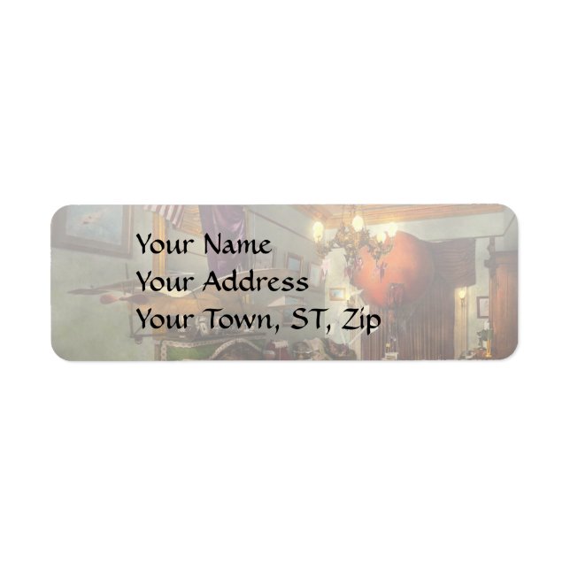 Steampunk - Hall of wonderment 1908 Return Address Label (Front)