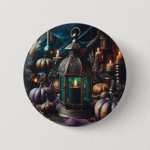 Steampunk Halloween Clockwork Black Lantern 6 Cm Round Badge