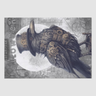 Steampunk Halloween Crow Raven Tissue Paper