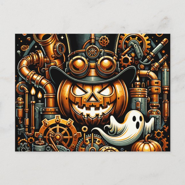 Steampunk Halloween Postcard (Front)
