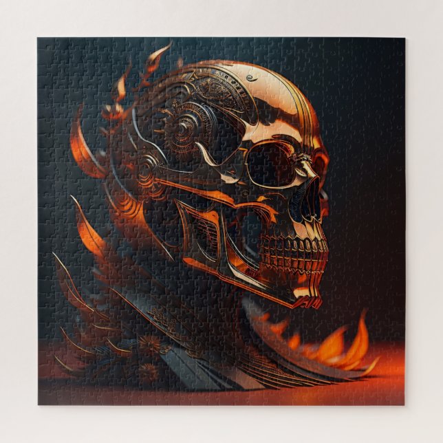 Steampunk Halloween Skull Puzzle (Vertical)