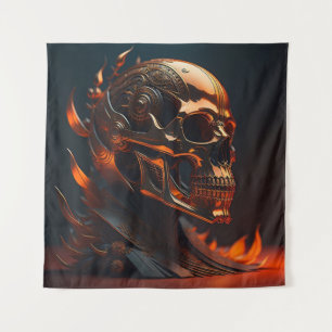 Steampunk Halloween Skull Tapestry