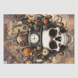 Steampunk Halloween Skull Tissue Paper