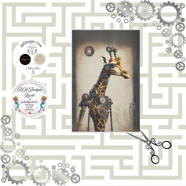 Steampunk happy camel decoupage tissue paper (Creator Uploaded)