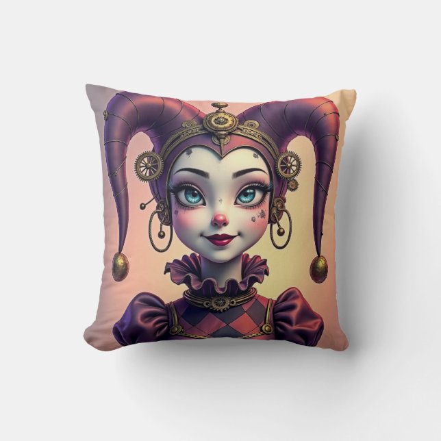 Steampunk Harlequin Cushion (Front)