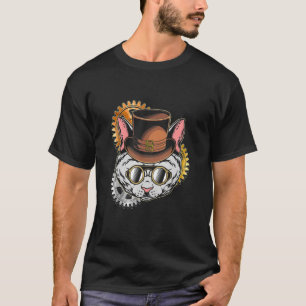 Steampunk Hat Mechanical Retro Look Steampunk Cats T-Shirt