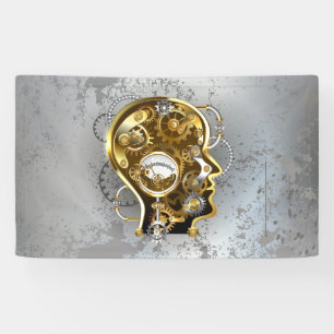 Steampunk Head with Manometer Banner