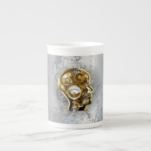 Steampunk head with manometer bone china mug