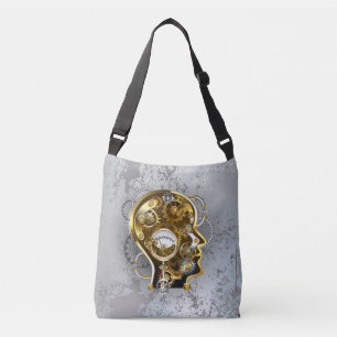 Steampunk head with manometer crossbody bag