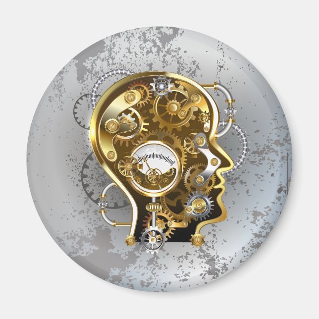 Steampunk head with manometer magnet (Front)