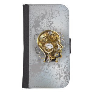 Steampunk head with manometer samsung s4 wallet case