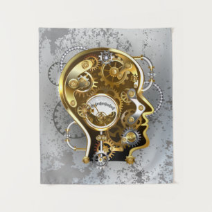 Steampunk head with manometer tapestry