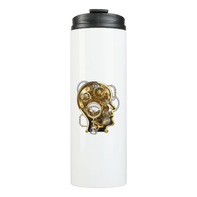 Steampunk Head with Manometer Thermal Tumbler (Front)