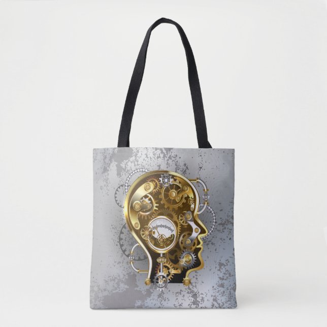 Steampunk head with manometer tote bag (Front)