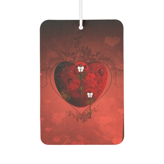 Steampunk heart car air freshener (Front)