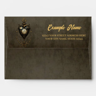 Steampunk heart envelope
