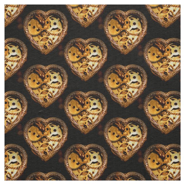 steampunk heart fabric (Swatch)