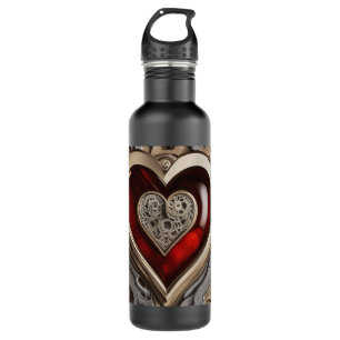 Steampunk Heart – Intricate Mechanical Love  710 Ml Water Bottle