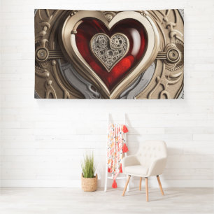 Steampunk Heart – Intricate Mechanical Love Banner