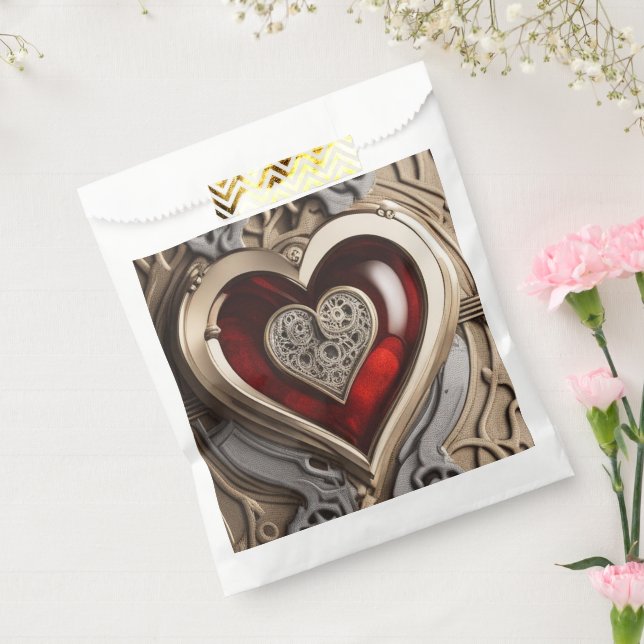 Steampunk Heart – Intricate Mechanical Love  Favour Bag (Sealed)