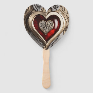 Steampunk Heart – Intricate Mechanical Love  Hand Fan