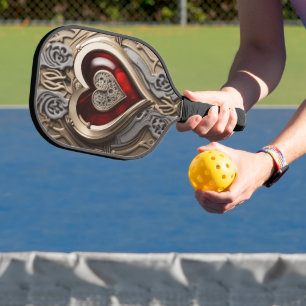 Steampunk Heart – Intricate Mechanical Love  Pickleball Paddle
