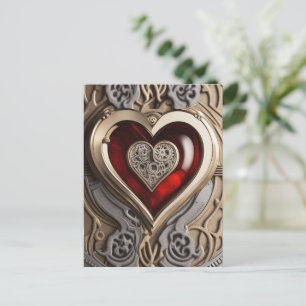 Steampunk Heart – Intricate Mechanical Love Postcard