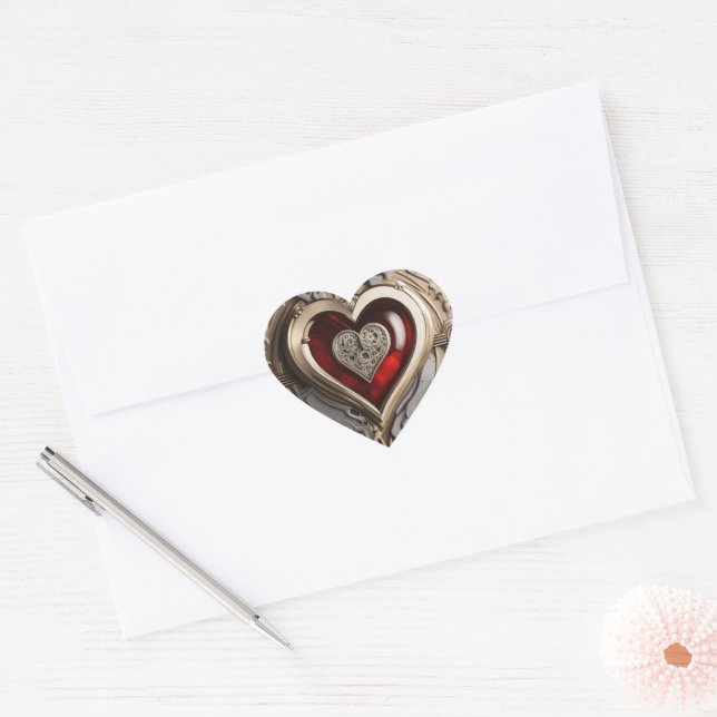 Steampunk Heart – Intricate Mechanical Love  Sticker (Envelope)