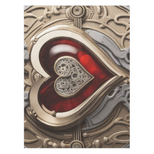 Steampunk Heart – Intricate Mechanical Love Tablecloth