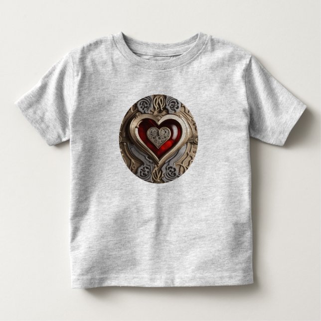 Steampunk Heart – Intricate Mechanical Love  Toddler T-Shirt (Front)