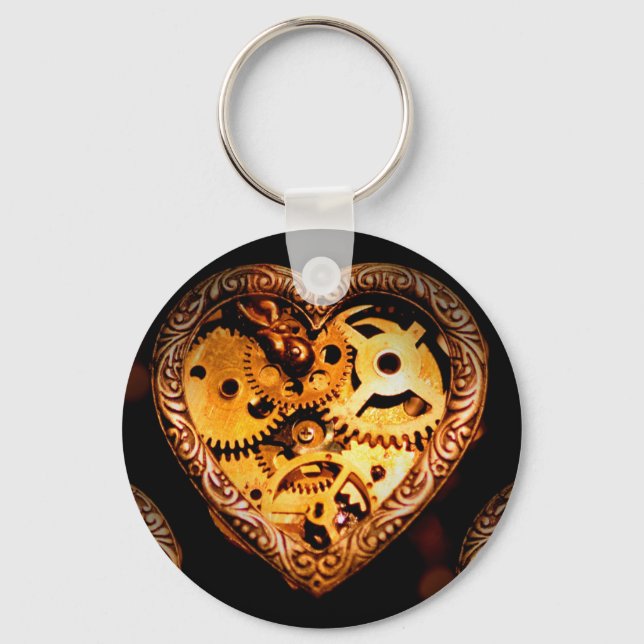 steampunk heart key ring (Front)