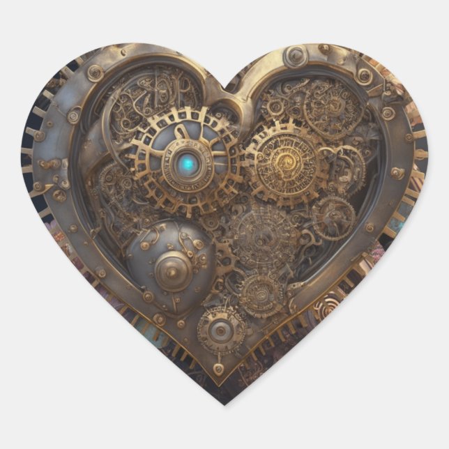 Steampunk Heart | Metal Gears Heart Sticker (Front)