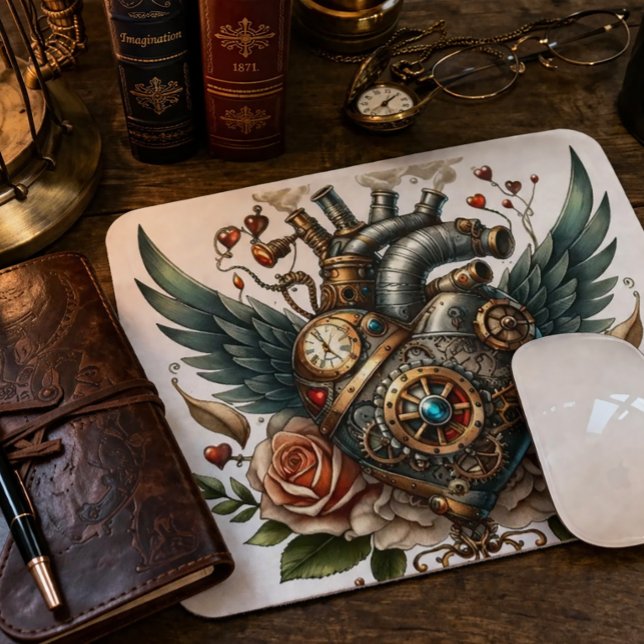 Steampunk Heart Mouse Pad Vintage Mechanical (Creator Uploaded)