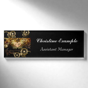Steampunk heart name tag