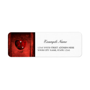 Steampunk heart return address label