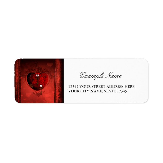 Steampunk heart return address label (Front)