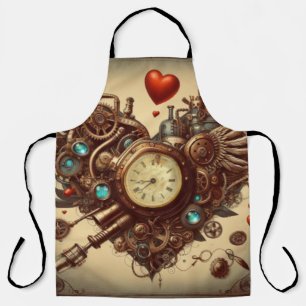 Steampunk heart/valentine's day  apron