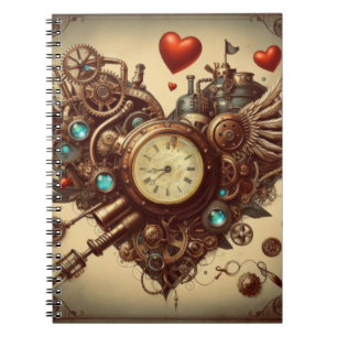 Steampunk heart/valentine's day  notebook
