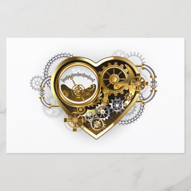 Steampunk Heart with a Manometer (Front)