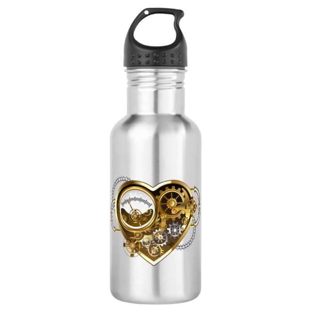 Steampunk Heart with a Manometer 532 Ml Water Bottle (Front)