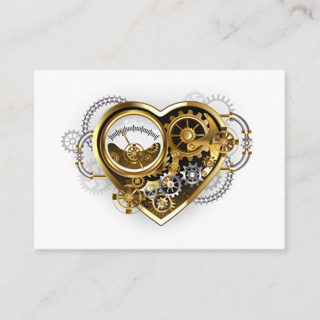 Steampunk Heart with a Manometer Advice Card (Front)