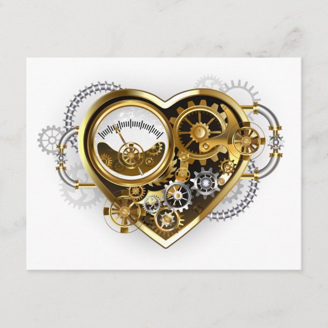 Steampunk Heart with a Manometer Advice Card (Front)