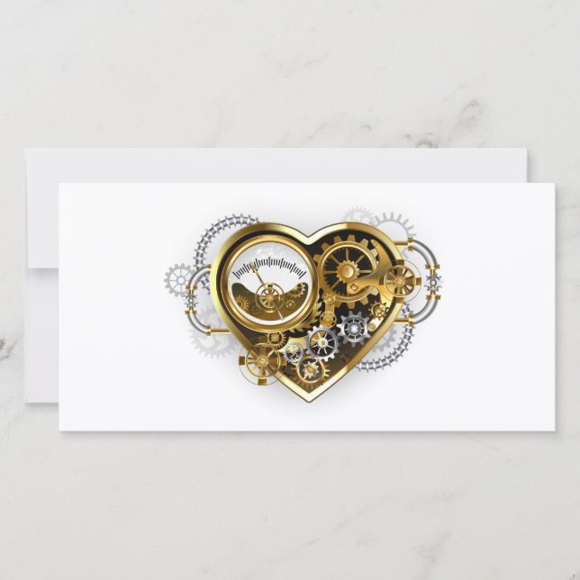 Steampunk Heart with a Manometer Announcement (Front)