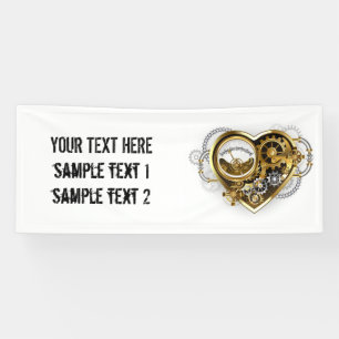 Steampunk Heart with a Manometer Banner
